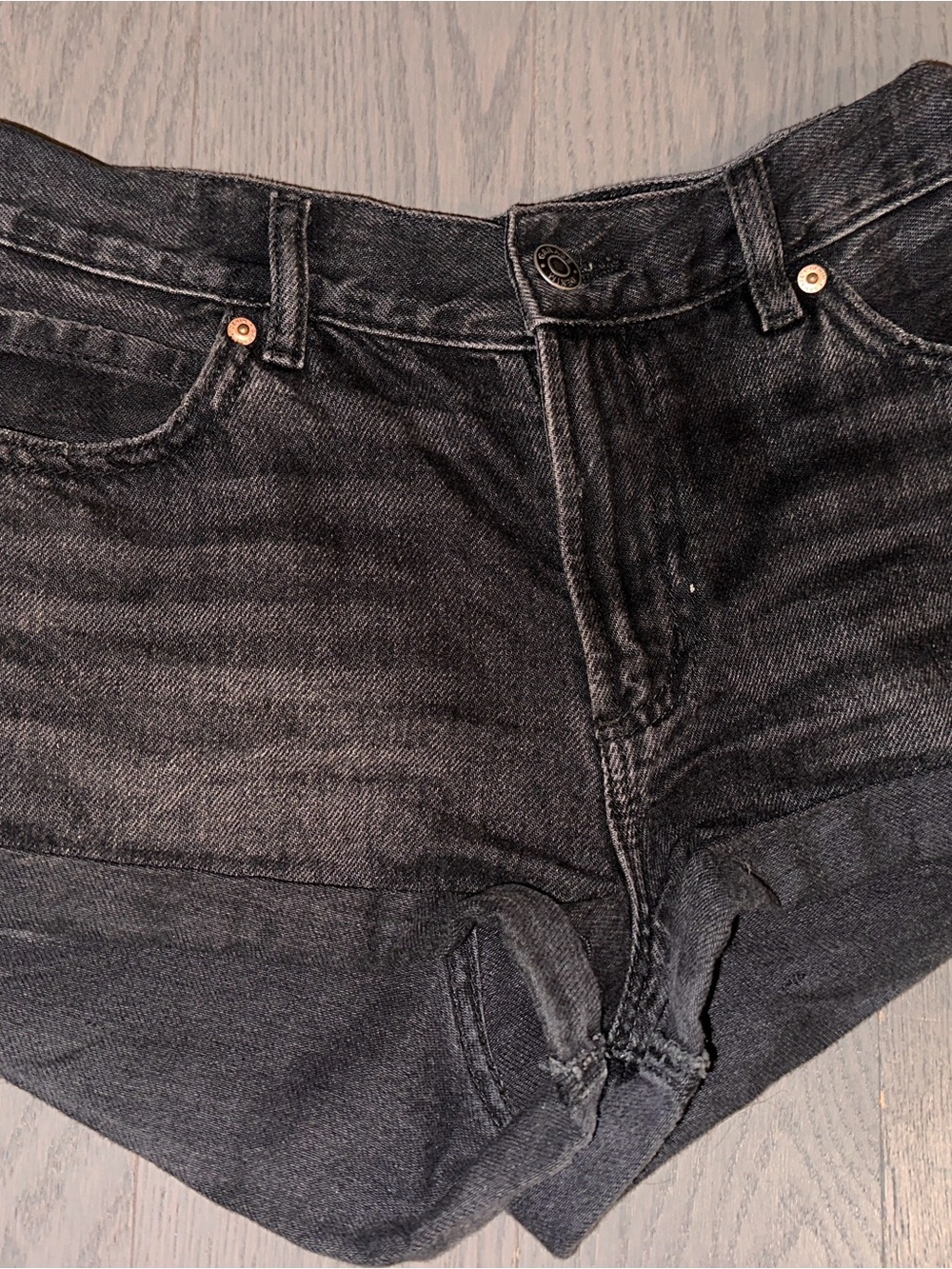 Garage Denim Black Cargo Jean shorts Utility Y2K Streetwear, Sz 26